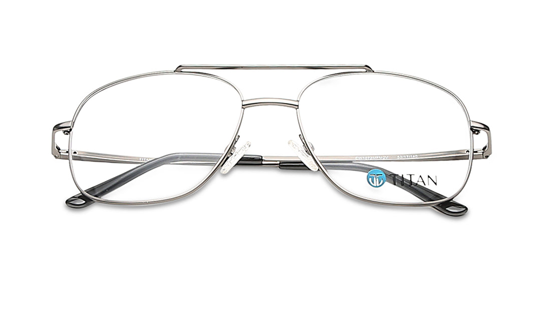 Silver Square Rimmed Eyeglasses(EW1073MFM2V)