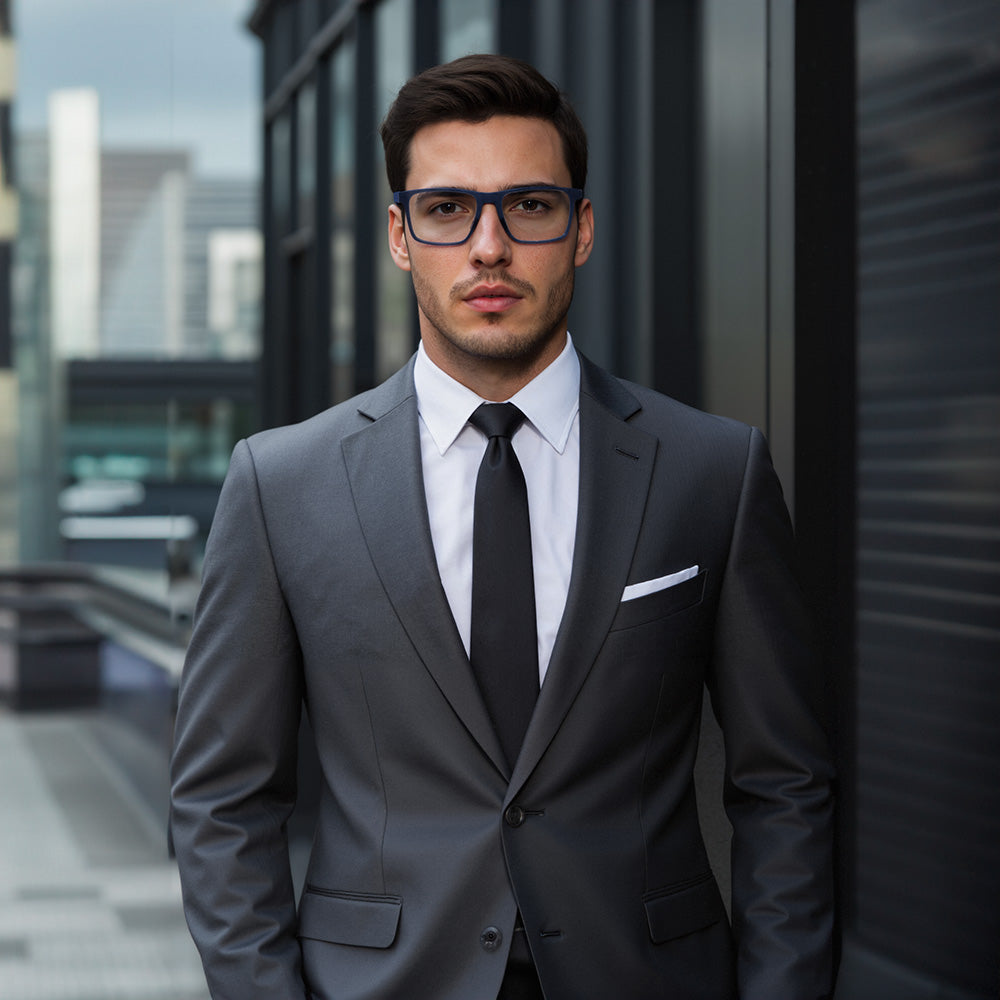 Blue Square Eyeglasses for Men