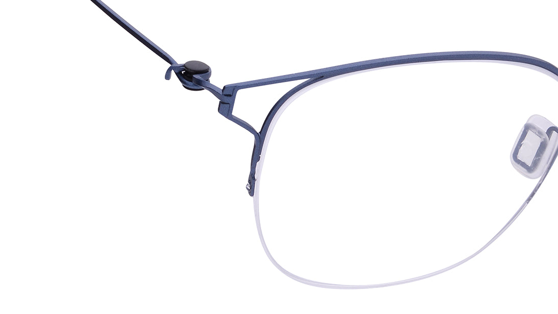 Orleans - Blue Semi-Rimmed Eyeglasses