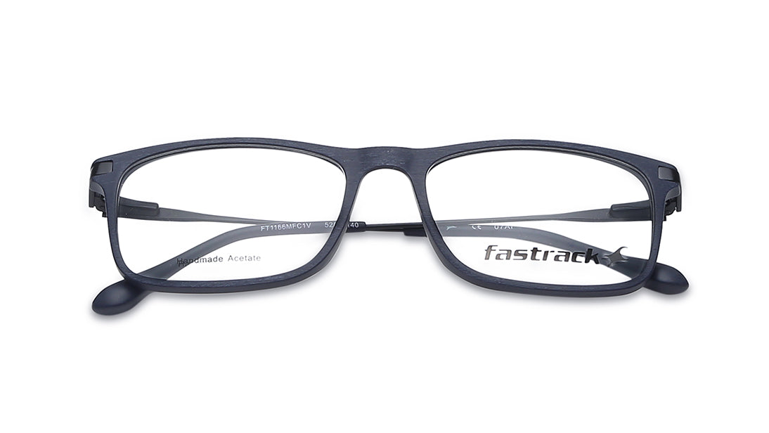 Blue Rectangle Rimmed Eyeglasses (FT1166MFC1V|52)