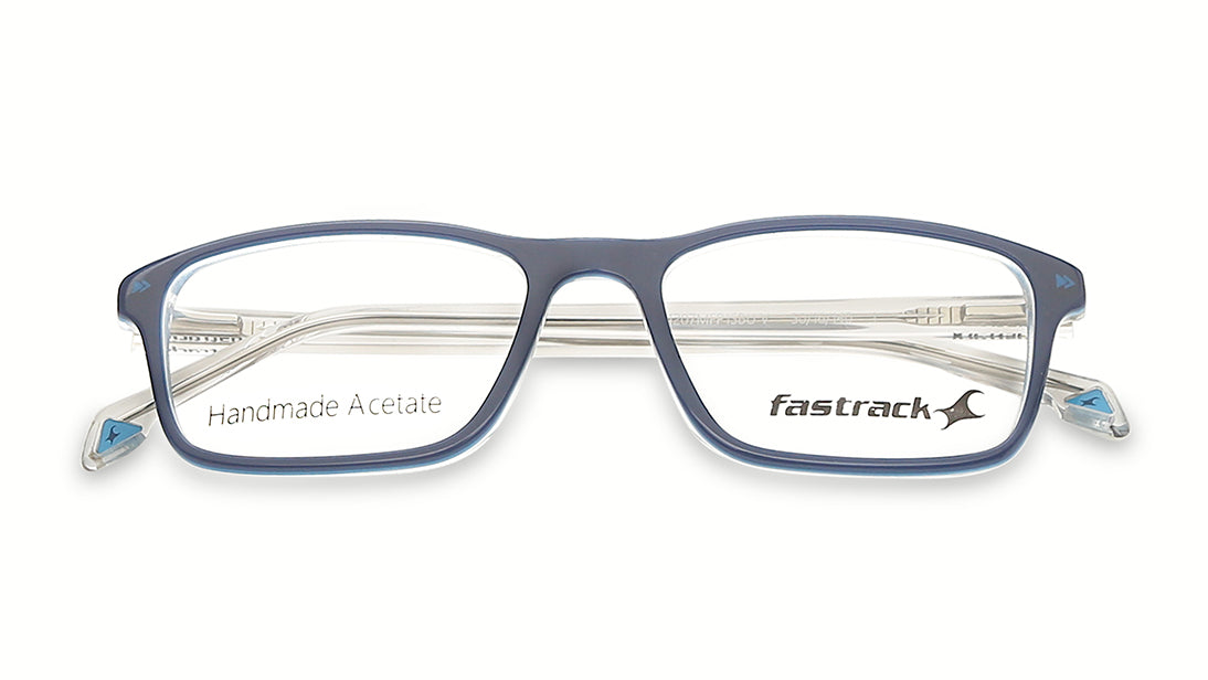 Verve Blue Rectangle Rimmed Eyeglasses (FT1207MFP1SBUV|50)