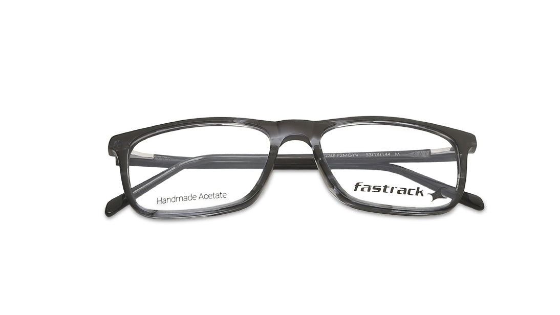 Fluid Grey Rectangle Rimmed Eyeglasses (FT1223UFP2MGYV|53)