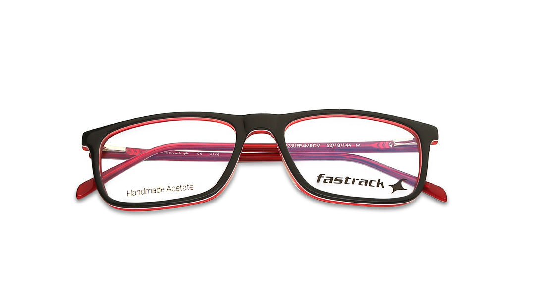 Fluid Black Rectangle Rimmed Eyeglasses (FT1223UFP4MRDV|53)