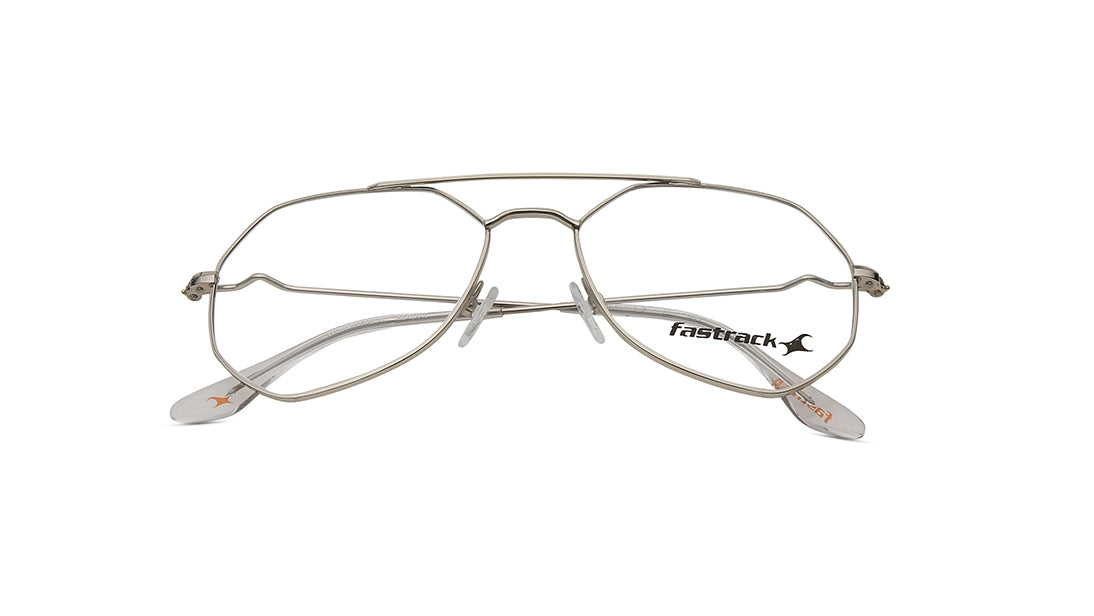 Silver Geometric Rimmed Eyeglasses