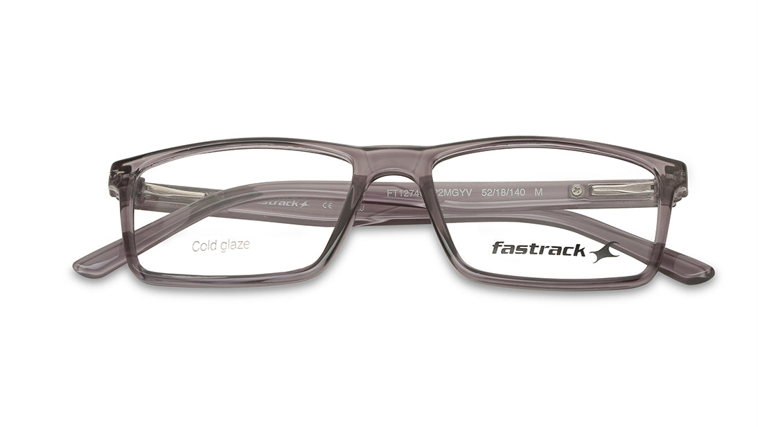 Grey Rectangle Unisex Eyeglasses (FT1274UFP2MGYV|52)