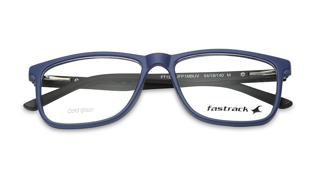 Blue Rectangle Unisex Eyeglasses (FT1277UFP1MBUV|54)