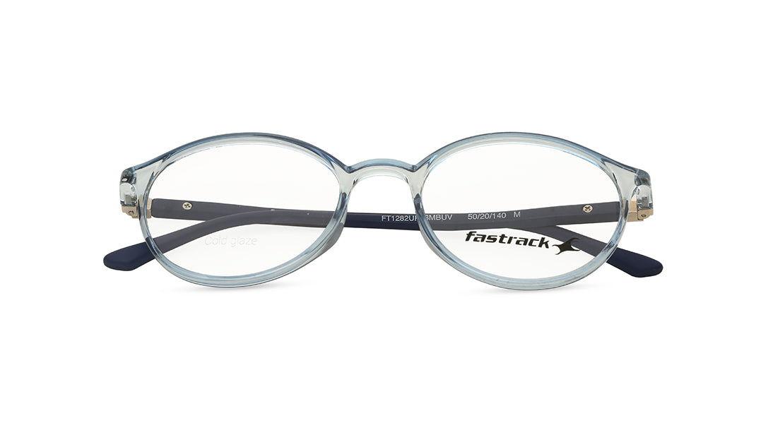 Blue Round Unisex Eyeglasses (FT1282UFP3MBUV|50)