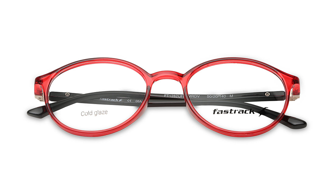 Red Round Unisex Eyeglasses (FT1282UFP4MRDV|50)