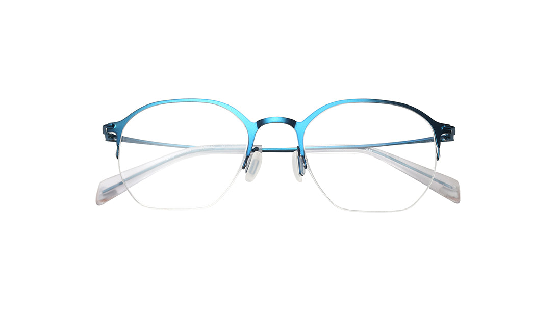 Blue Semi-Rimmed Unisex Eyeglasses (FT1358UHM2MBUV|53)
