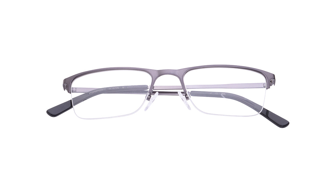 Gun metal Wayfarer Semi-Rimmed Eyeglasses for Men