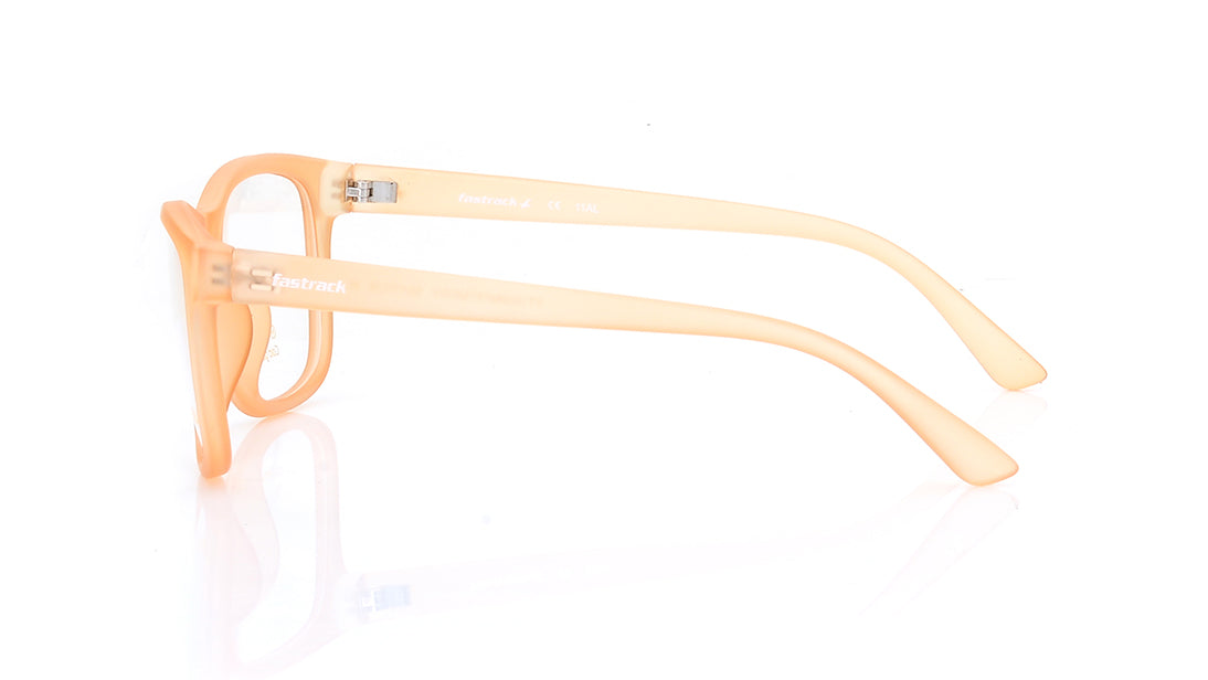 Square Orange Rimmed Eyeglasses for Men