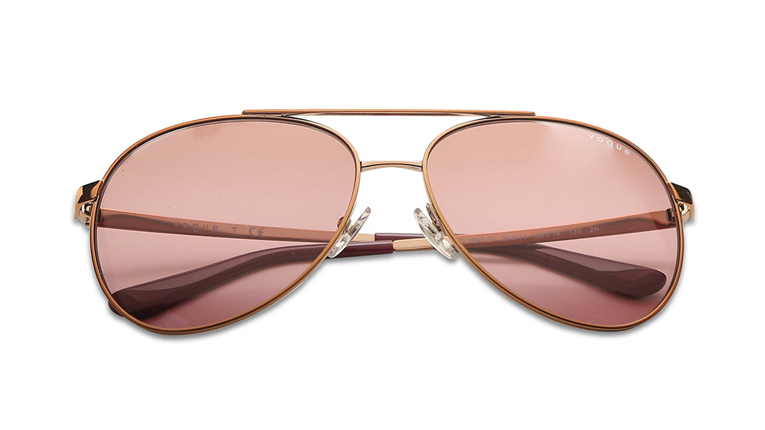 Pink and Brown Gradient Aviator Sunglasses for Women
