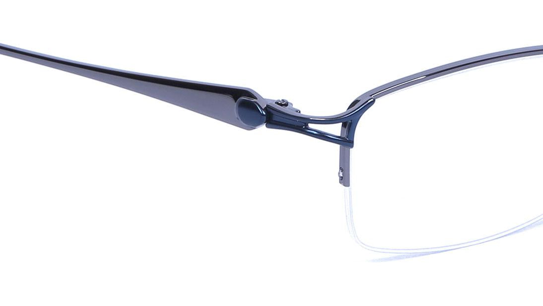 Blue Rectangle Semi-Rimmed Eyeglasses (T1784C1A1|52)