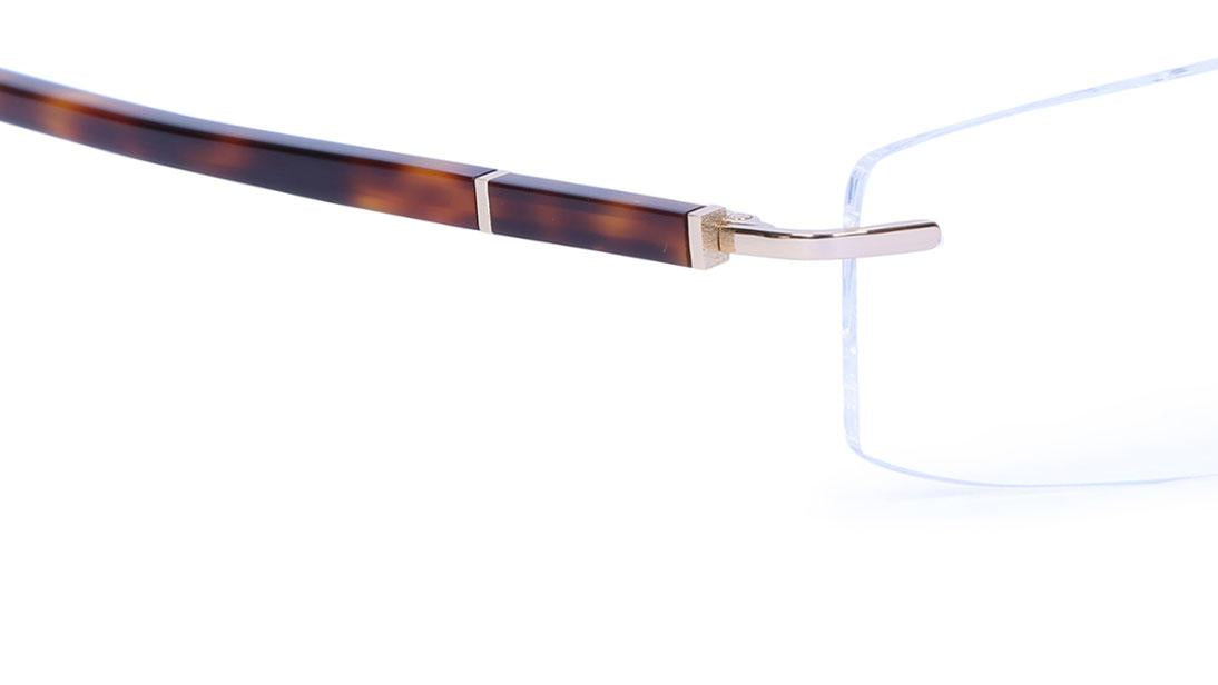 Gold Rectangle Rimless Eyeglasses (T2427A1A1|53)