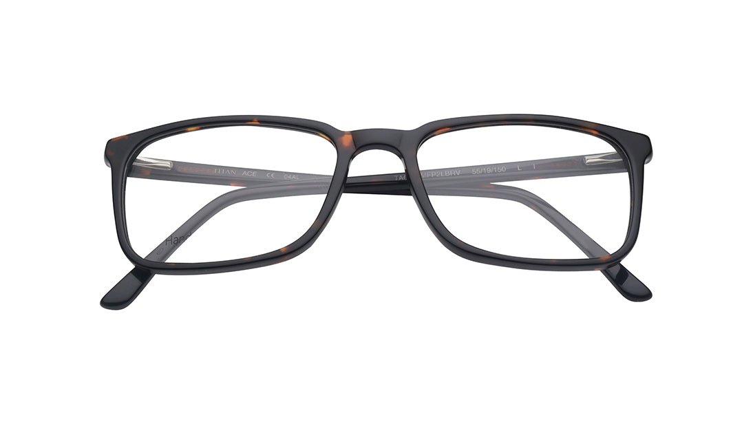 Brown Rectangle Rimmed Eyeglasses for Men