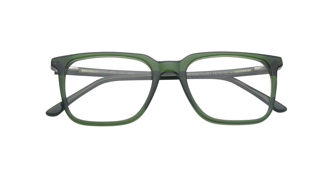 Green Square Rimmed Eyeglasses for Men