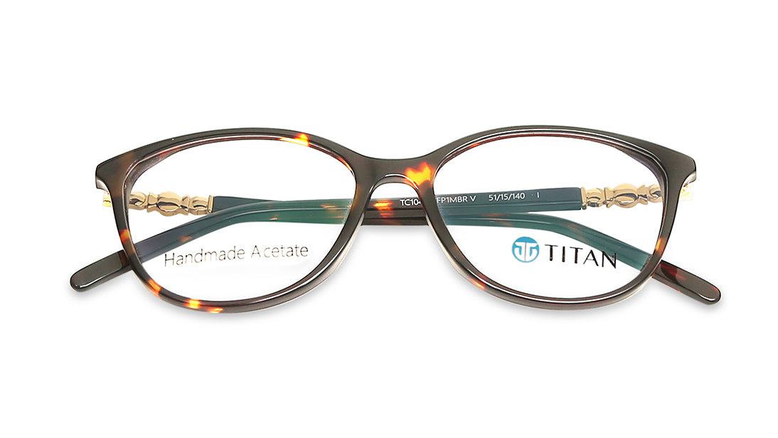 Brown Cateye Rimmed Eyeglasses (TC1043WFP1MBRV|51)