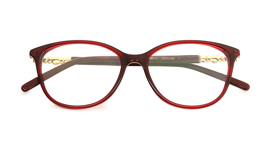 Red Cateye Rimmed Eyeglasses (TC1043WFP3MRDV|51)