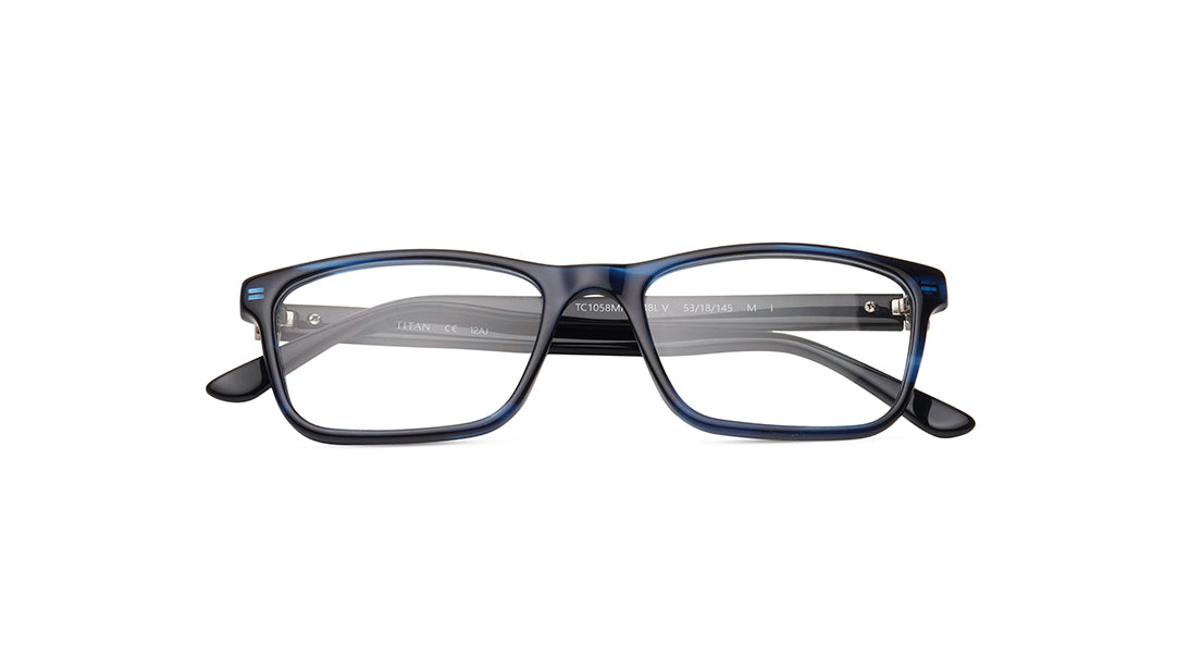 Blue Rectangle Men Eyeglasses (TC1058MFP2MBLV|53)