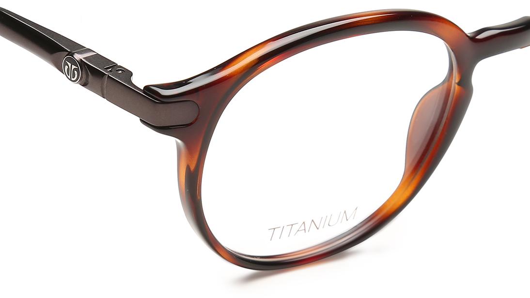 Brown Yellow Round Rimmed Eyeglasses (TF1116MFC1|49)