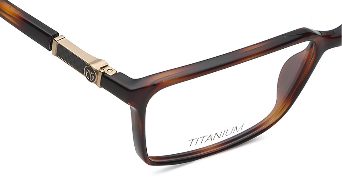 Black Brown Rectangle Rimmed Eyeglasses (TF1150MFC2|54)