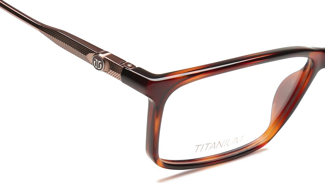 Brown Yellow Rectangle Rimmed Eyeglasses (TF1153MFC2|54)