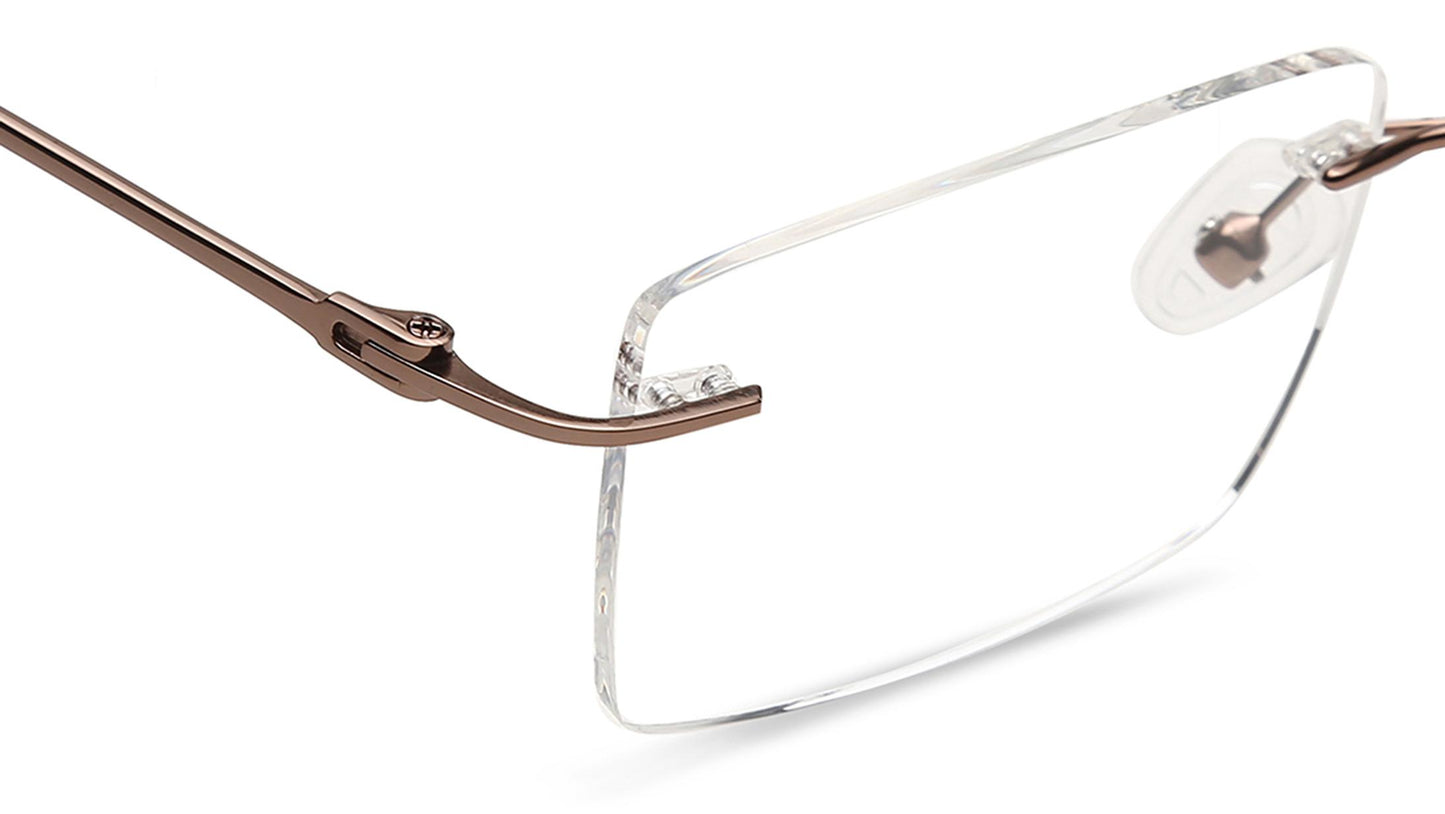 Black Square Rimless Eyeglasses(TR1264MRM2V)
