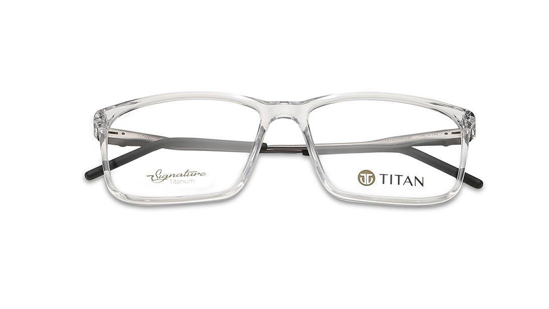 Transparent Rectangle Rimmed Eyeglasses -TS1026MFC3