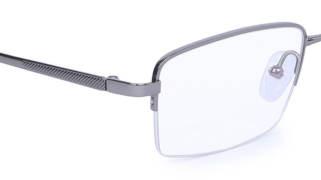 Silver Rectangle Semi-Rimmed Eyeglasses (TW1031MHM1|52)