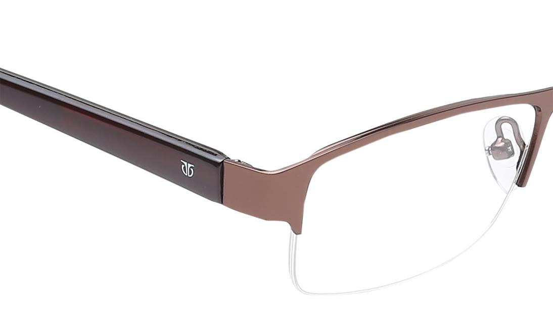 Brown Rectangle Semi-Rimmed Eyeglasses (TW1127WHM1|50)