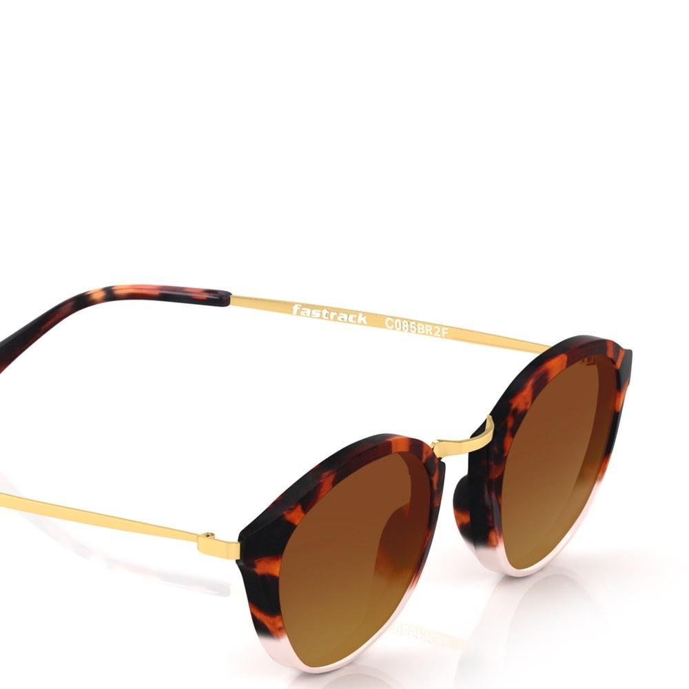 Brown Orange Oval Women Sunglasses (C085BR2F|54)
