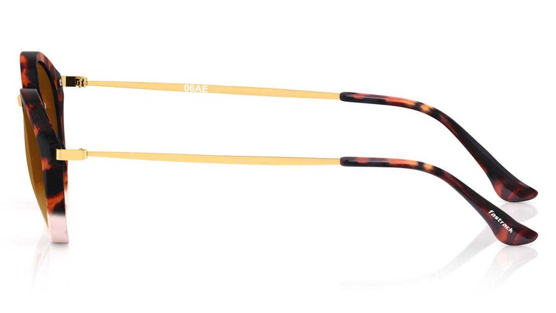Brown Orange Oval Women Sunglasses (C085BR2F|54)