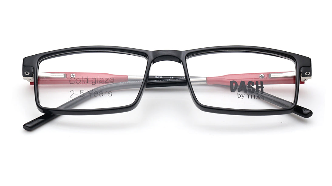 Black Rectangle Rimmed Eyeglasses for Kids