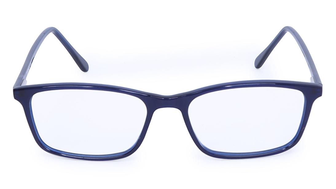 Blue Rectangle Rimmed Eyeglasses (EW1002UFP1|52)