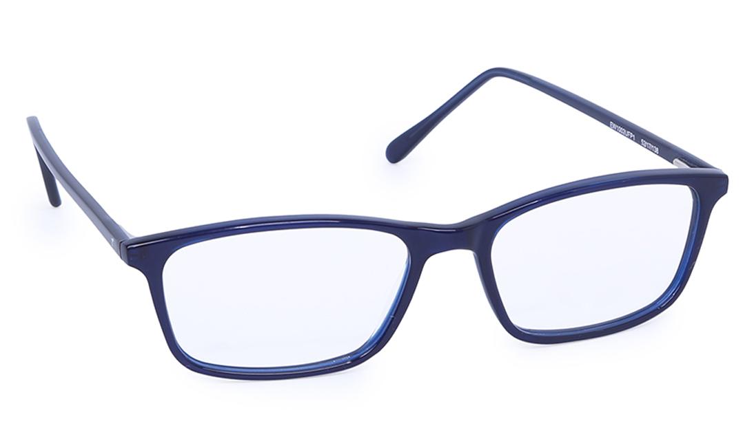 Blue Rectangle Rimmed Eyeglasses (EW1002UFP1|52)