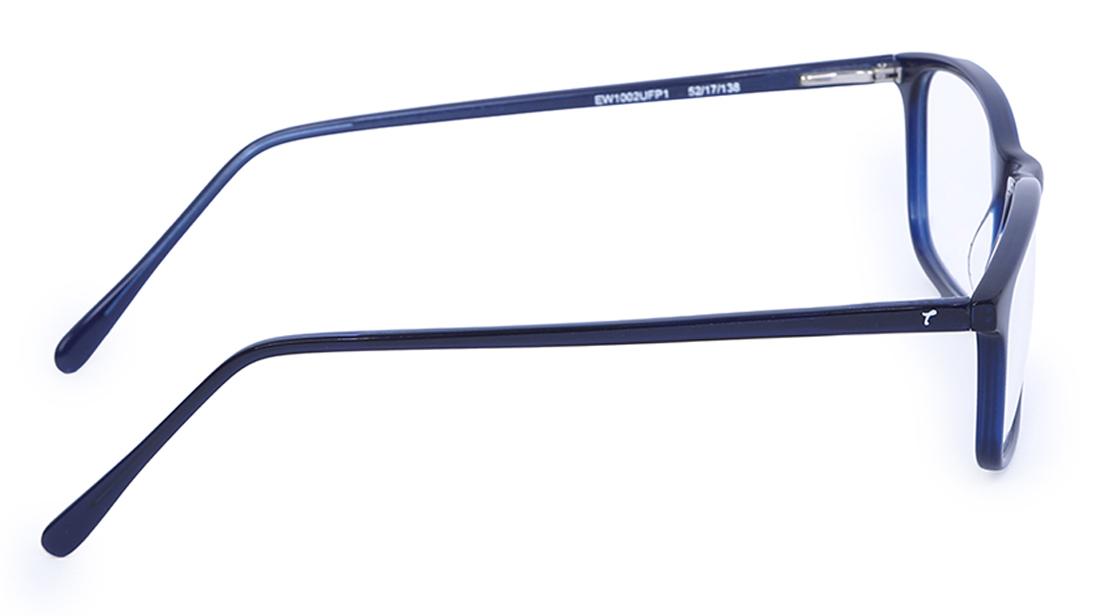 Blue Rectangle Rimmed Eyeglasses (EW1002UFP1|52)