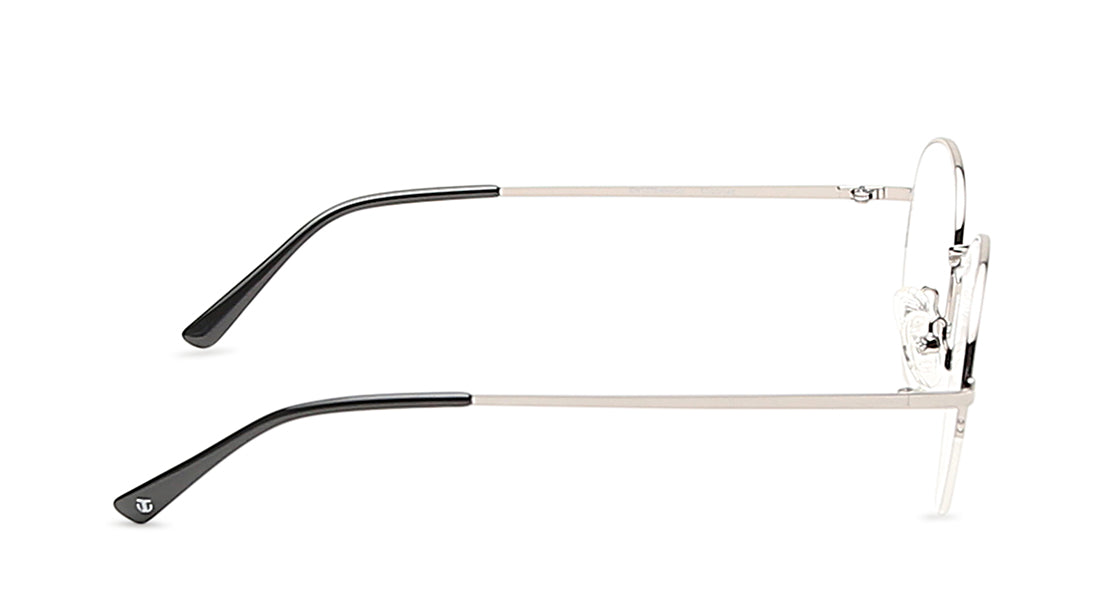 Silver Round Semi-Rimmed Eyeglasses(EW1075MHM2V)