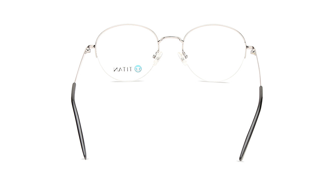 Silver Round Semi-Rimmed Eyeglasses(EW1075MHM2V)
