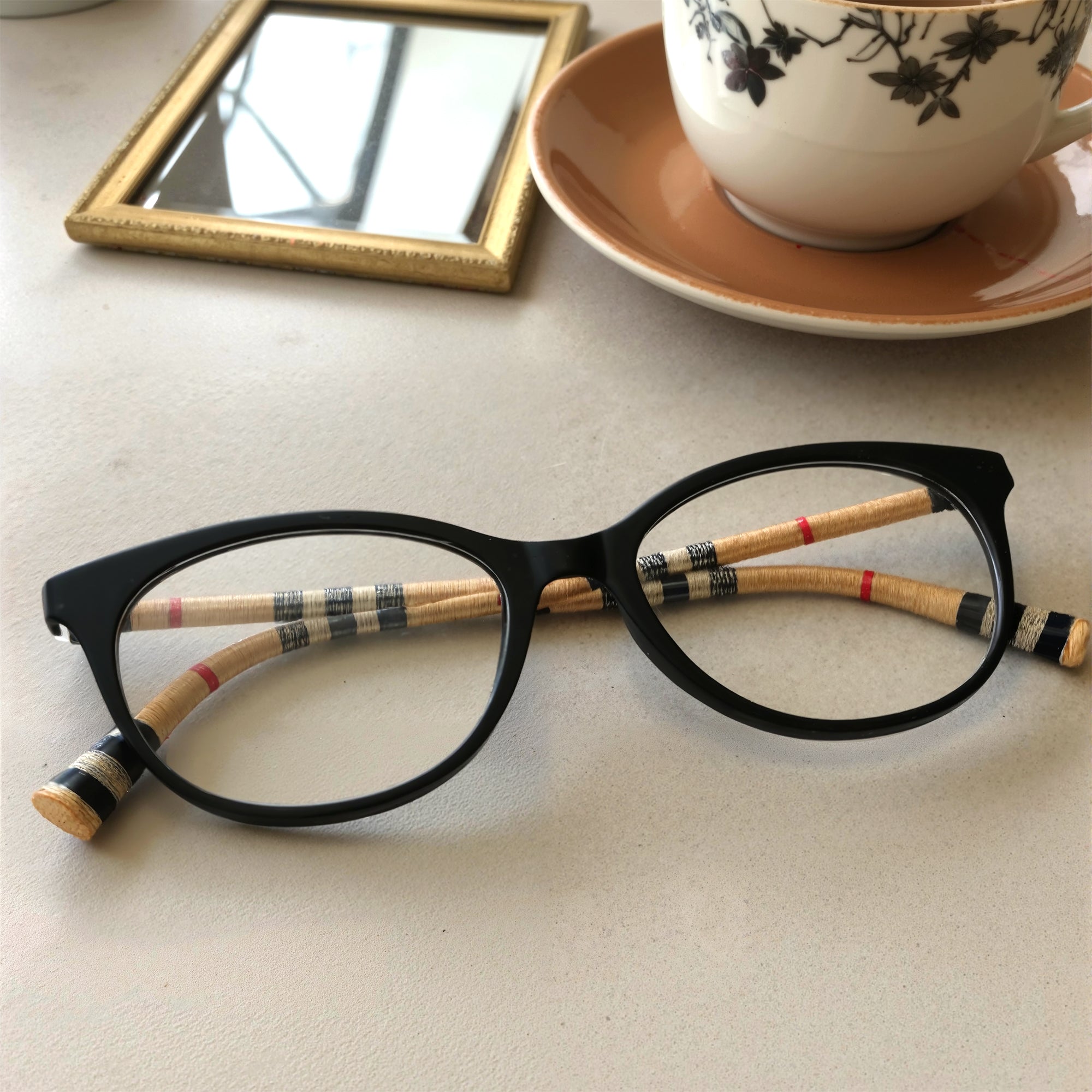 Rose Gold Oval Rimmed Eyeglasses for Women