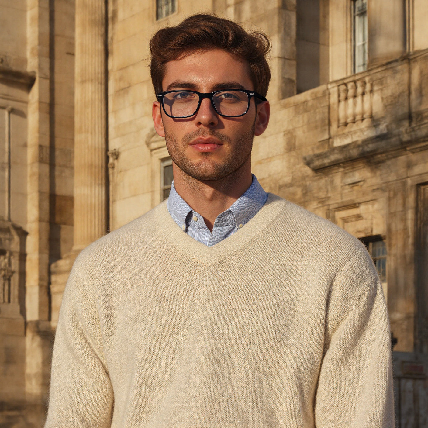 Black Square Eyeglasses for Men