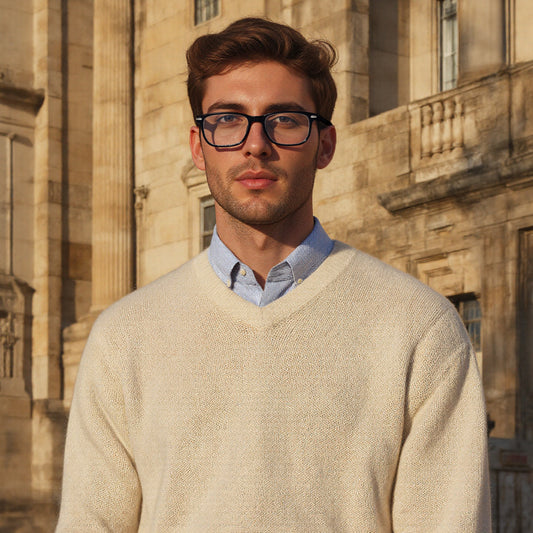 Black Square Eyeglasses for Men