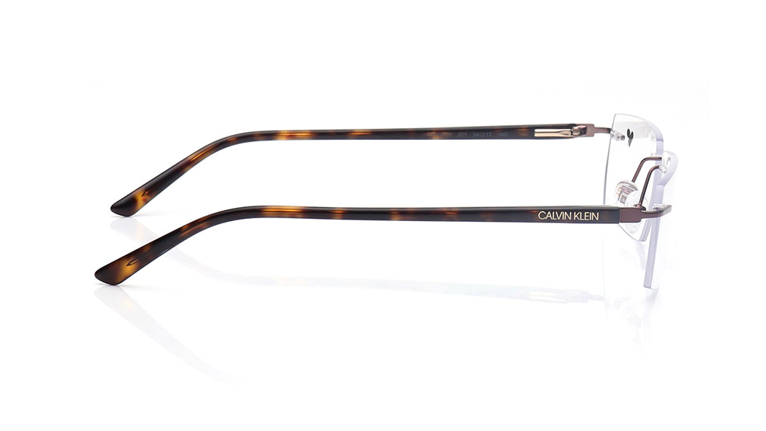 Rectangle Brown Rim Less Eyeglasses for Men