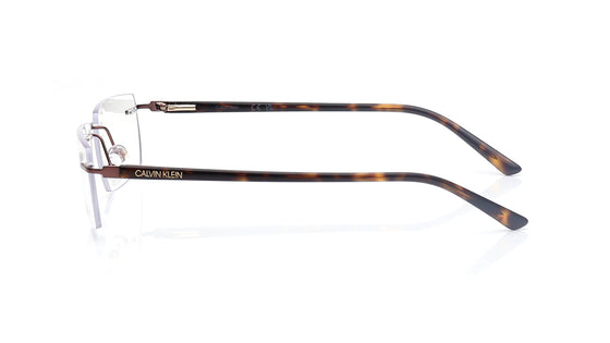 Rectangle Brown Rim Less Eyeglasses for Men
