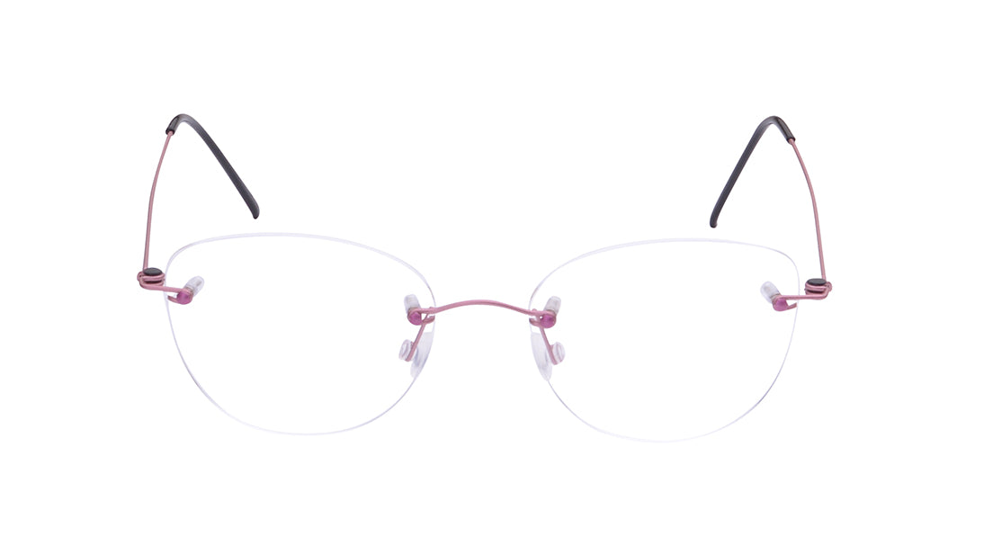 Nantes - Pink Rimless Eyeglasses