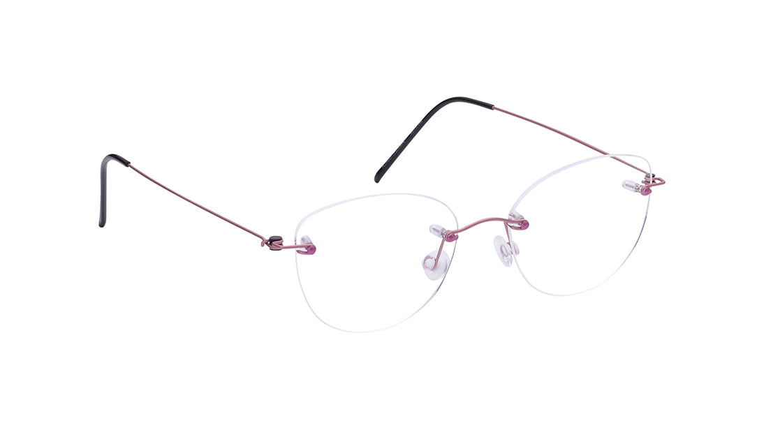 Nantes - Pink Rimless Eyeglasses