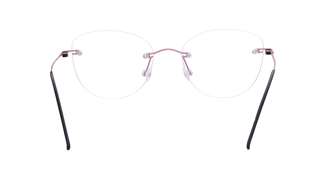 Nantes - Pink Rimless Eyeglasses