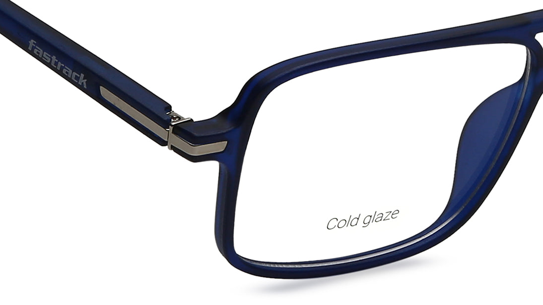 Blue Square Rimmed Eyeglasses (FT1201MFP1V|53)