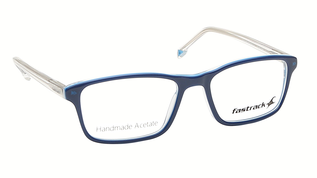 Verve Blue Rectangle Rimmed Eyeglasses (FT1207MFP1SBUV|50)