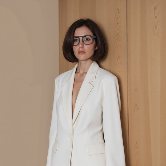Clear And Black Aviator Rimmed Eyeglasses