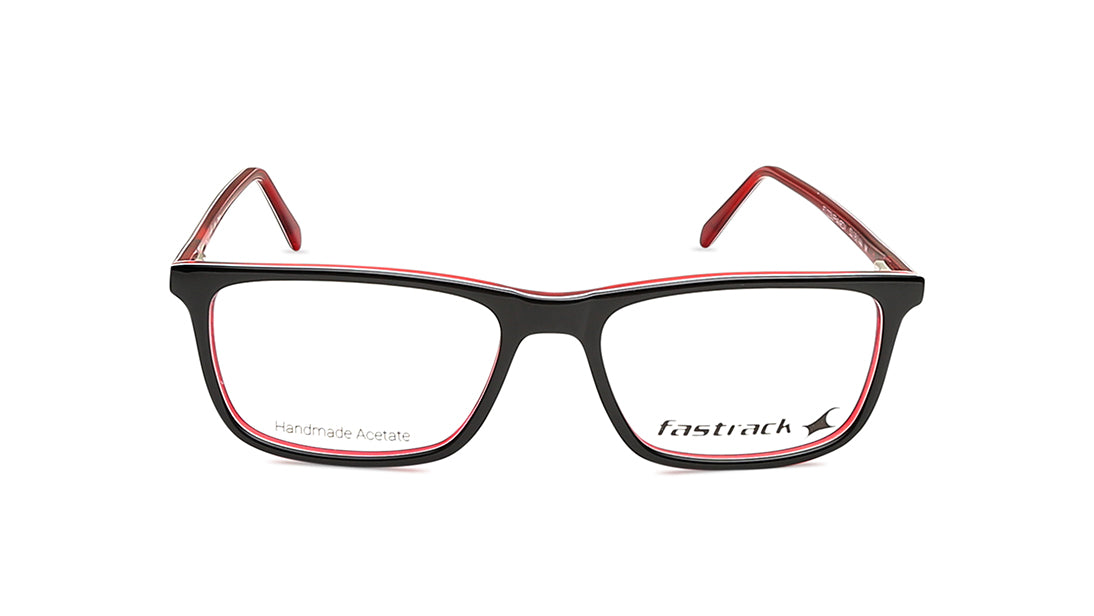 Fluid Black Rectangle Rimmed Eyeglasses (FT1223UFP4MRDV|53)